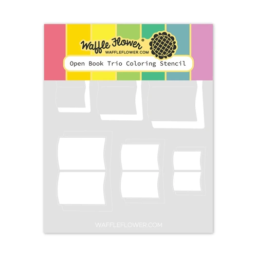 Waffle Flower Open Book Trio Colouring Stencil