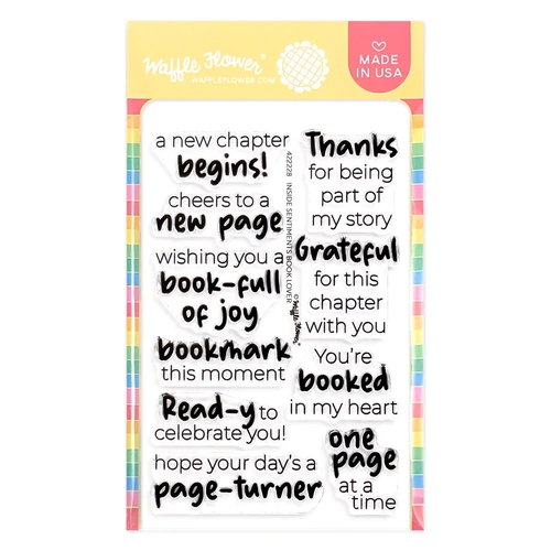 Waffle Flower Inside Sentiments Book Lover Stamp Set