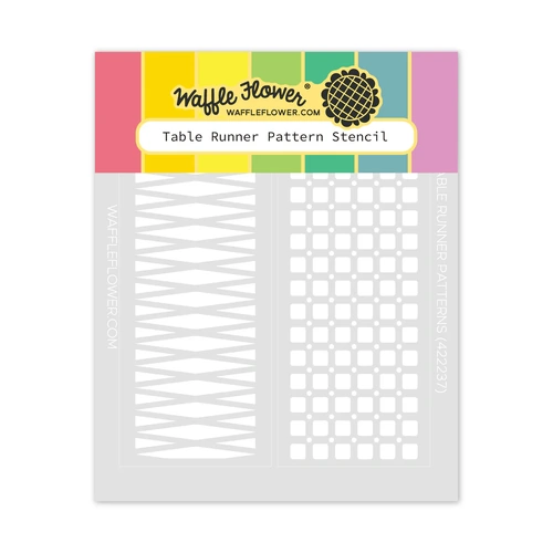 Waffle Flower Table Runner Pattern Stencil