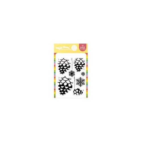 Waffle Flower Snowcapped Pinecone Details Stamp Set