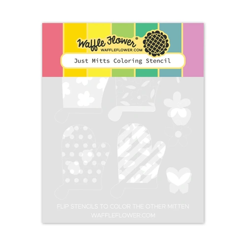 Waffle Flower Just Mitts Colouring Stencil