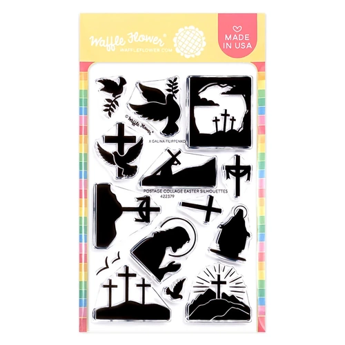 Waffle Flower Postage Collage - Easter Silhouettes Stamp Set