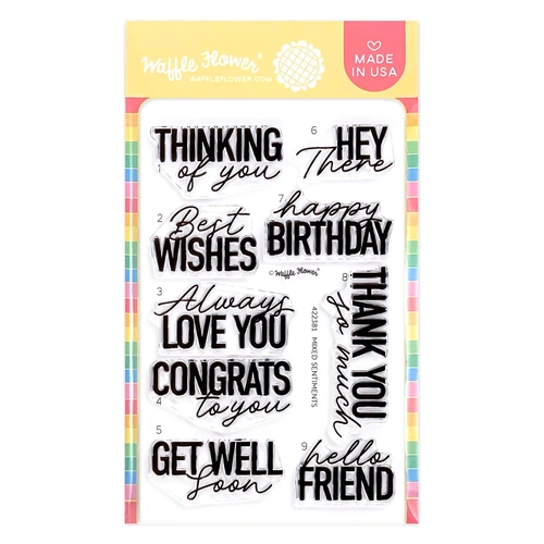 Waffle Flower Mixed Sentiments Stamp Set