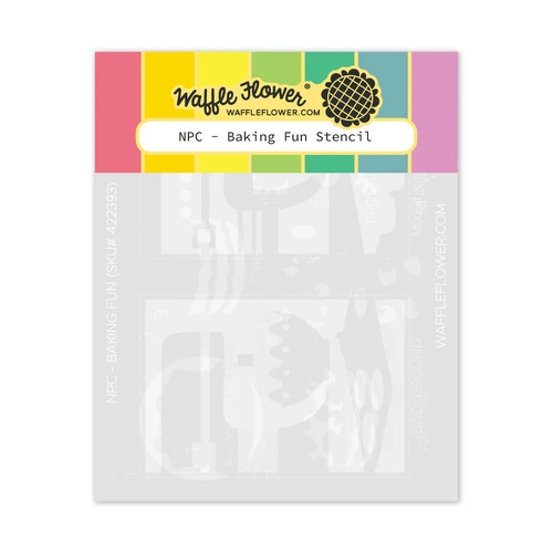 Waffle Flower Nesting Postage Collage Baking Fun Stencil