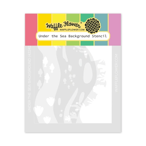 Waffle Flower Under the Sea Background Stencil