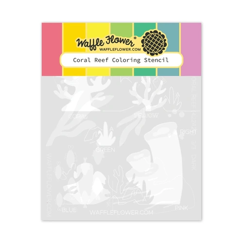 Waffle Flower Coral Reef Colouring Stencil