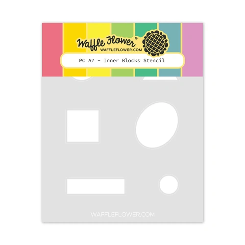 Waffle Flower Postage Collage A7 Inner Blocks Stencil