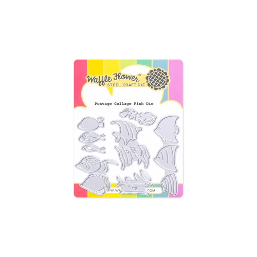 Waffle Flower Postage Collage Fish Die