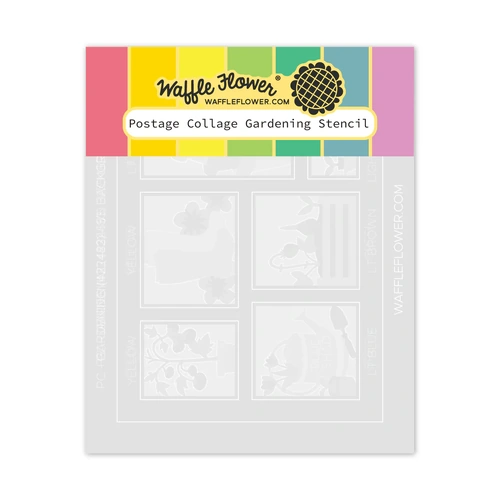 Waffle Flower Postage Collage Gardening Stencil