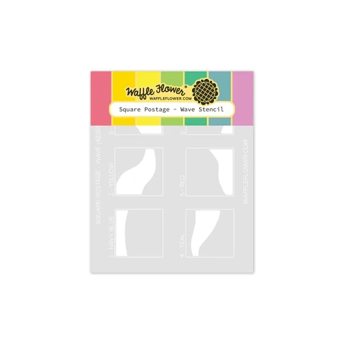Waffle Flower Square Postage Wave Stencil [PROMO ITEM]