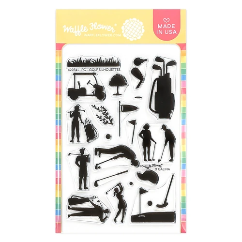 Waffle Flower Postage Collage Golf Silhouettes Stamp Set