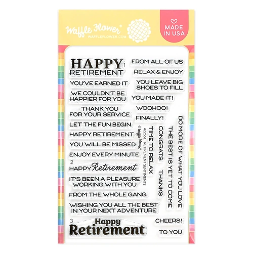 Waffle Flower Retirement Sentiments Stamp Set