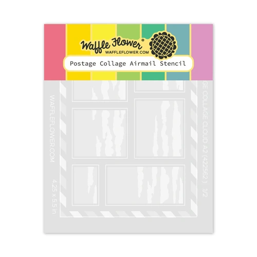 Waffle Flower Postage Collage Airmail Stencil