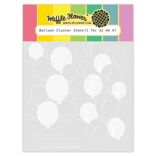 Waffle Flower Balloon Cluster Stencil for A2 A6 A7