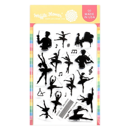 Waffle Flower Postage Collage - Ballerina Silhouettes Stamp Set