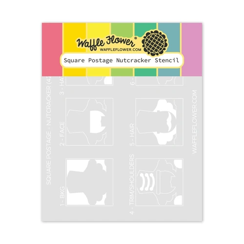 Waffle Flower Square Postage - Nutcracker Stencil