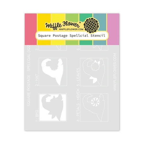 Waffle Flower Square Postage : Spellcial Stencil [PROMO ITEM]
