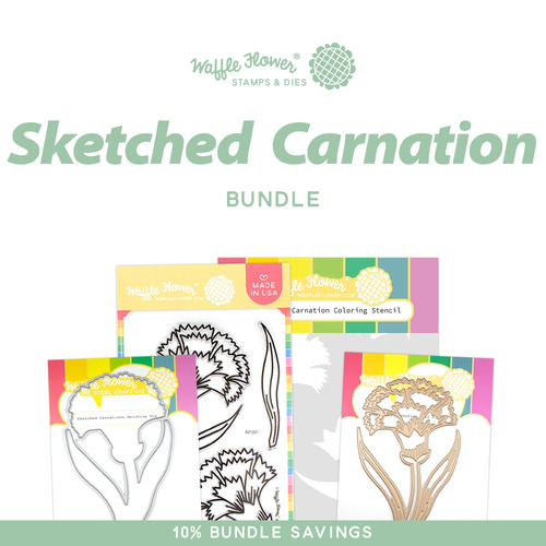 Waffle Flower Sketched Carnation Bundle