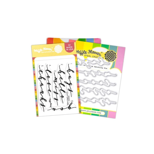 Waffle Flower Script Greetings Combo