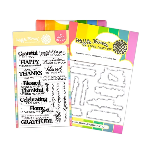 Waffle Flower Grateful Heart Sentiments Combo