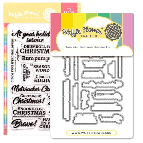 Waffle Flower Nutcracker Sentiments Stamp & Die Combo