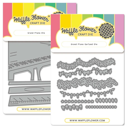 Waffle Flower Grand Piano & Garland Die Combo
