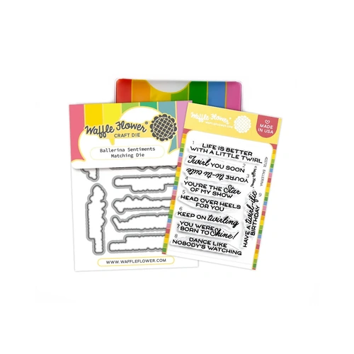 Waffle Flower Ballerina Sentiments Stamp & Die Combo