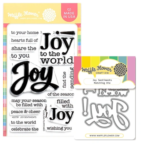 Waffle Flower Joy Sentiments Stamp & Die Combo