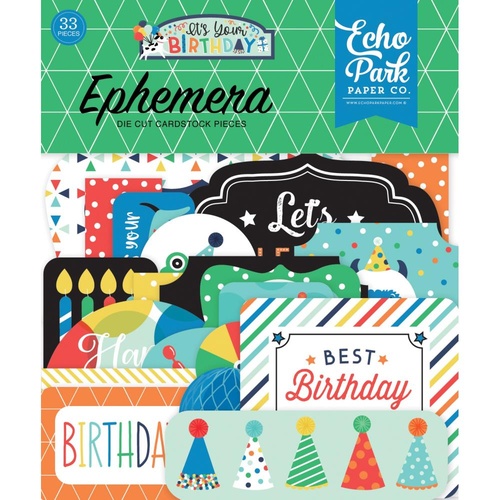 Echo Park It's Your Birthday Boy Cardstock Ephemera Icons